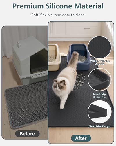 Extra Large Cat Litter Mat, Waterproof Litter Mat, 51.2 x 25.6 in
