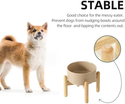 Havniva Ceramic Dog Bowls Elevated, Raised Dog Food Bowl for Puppies