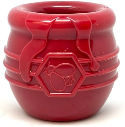 SodaPup Honey Pot – Durable Dog Treat Dispenser & Enrichment Toy Made in USA from Non-Toxic, Pet Safe, Food Safe Natural Rubber Material for Mental Stimulation, Problem Chewing, Calming Nerves, & More