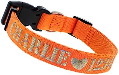 Embroidered Dog Collars Personalized, Custom Collar w Text and Phone Number | 3 Adjustable Sizes - 8 Colors | - Safe&Secure Pet Collars with ID, Pet Name for Boy, Girl Dogs, Puppy