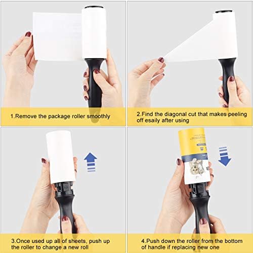 Lint Roller Pet Hair Remover - Sticky Lint Remover Rollers for Clothes Pet Hair Cat 8 Pack