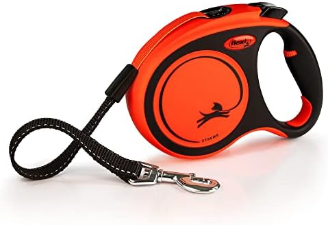 FLEXI® Xtreme Tape Retractable Dog Leash, Large, 16 ft - Orange/Black