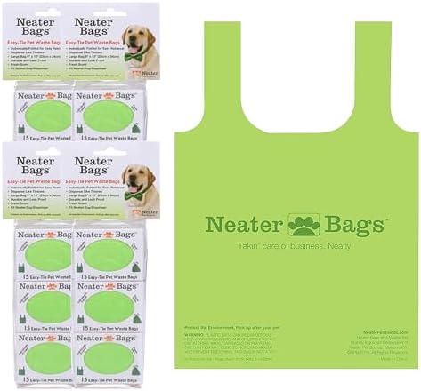 Neater Pet Brands Neater Bags Dog Waste Bag, No Rolls to Fuss With - Dog Poop Bags Dispense One at a Time, Doggie Poop Bag with Easy-Tie Handles (180 Count)