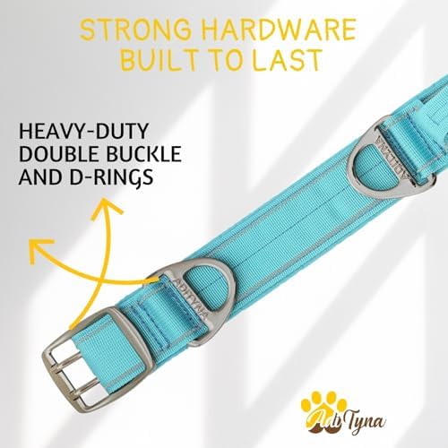 ADITYNA Heavy Duty Dog Collar for Extra-Large Dogs with Traffic Handle
