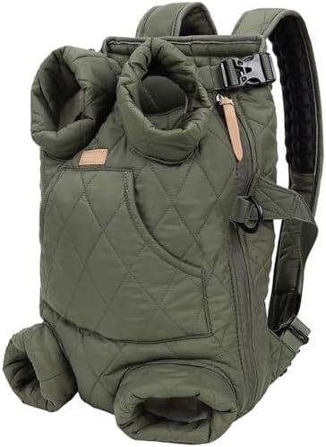 Pet Dog Front Carrier Backpack for Small Dogs Puppy Chest Cat Holder, for 4-19kg/7-42lb Pet (Green,Medium)