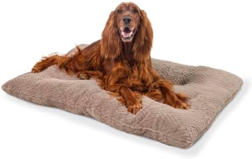 Best Friends by Sheri Comfy Crate Dog Bed Washable, Mushroom, 42" x 28"