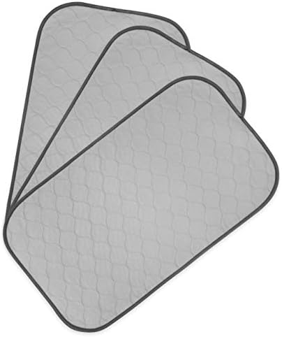 Pet Magasin Highly Absorbent Reusable Washable Pet Pads for Crate or Training with Waterproof Bottom (Pack of 3) (Pack of 3) (Grey, 27x16 Inch)