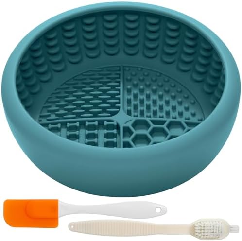 Dog Lick Bowl for Large Dogs, Lick Mat, Slow Feeder Lick Bowl with Brush and Scraper,Strong Suction, Freeze Licking Bowl for Anxiety Relief, Enrichment & Distraction, Dishwasher Safe 7.6 * 3.5 inch