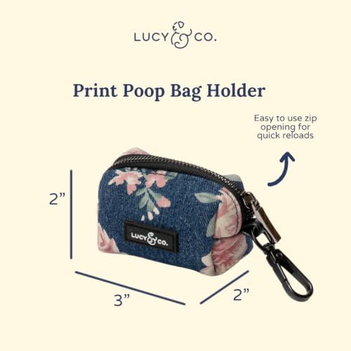 Lucy & Co. Smell the Roses Denim Poop Bag Holder