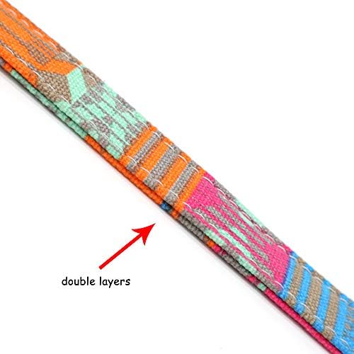 Customized Nylon Dog Collar, Personalized Dog Collar Engraved with Name and Phone Number,Adjustable ID Dog Collar with Quick-Release Buckle-(Strips-Pink,M)