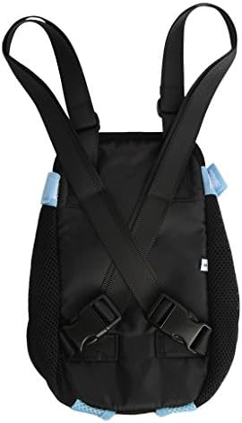 Pet Dog Puppy Cat Carrier Five Holes Backpack Double Shoulder Straps Mesh Front Chest Backpack Bag, M, Blue