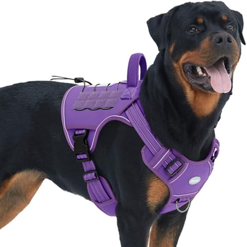 AUROTH Dog Harness for Large Dogs, No Pull Tactical Dog Vest with 2 Clips
