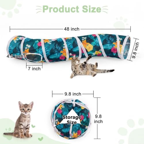 Glittme S-Shape Cat Tunnel, Foldable Cat Tunnels for Indoor Cats