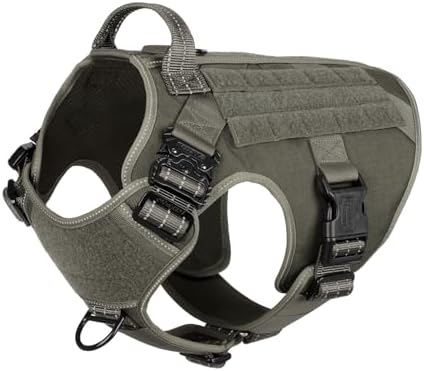 ICEFANG Tactical Dog Harness for Large Dogs,Reflective No Pull Dog Vest
