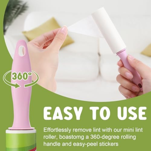 Hushee 24 Pcs Mini Lint Roller for Travel Size, Pet Hair Remover