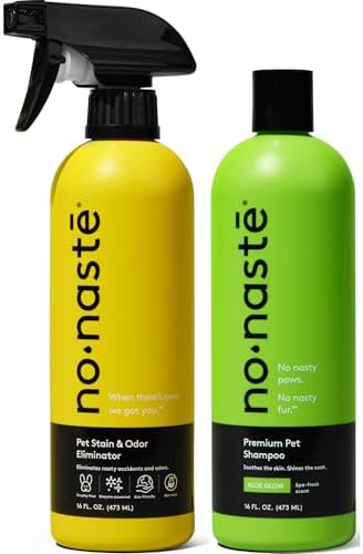 Nonaste Oatmeal Dog Shampoo & Pet Stain Odor Eliminator Set, 16 oz, Pk 2