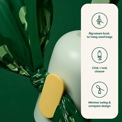 Earth Rated Dog Poop Bag Holder & Leash Dispenser, 15 Bags, Unscented