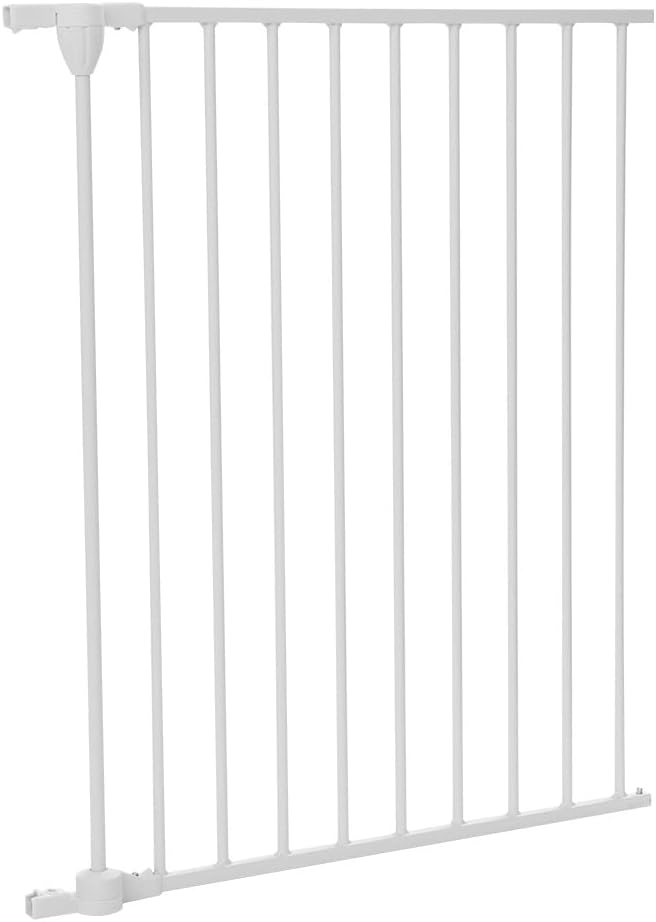 COMOMY Gate Extension 30" Tall, Suitable for 80" /150“/ 198" Wide Iron Fence Door of COMOMY, Create a Spacious and Secure Environment for Your Pets, White（Cannot be Used Alone）