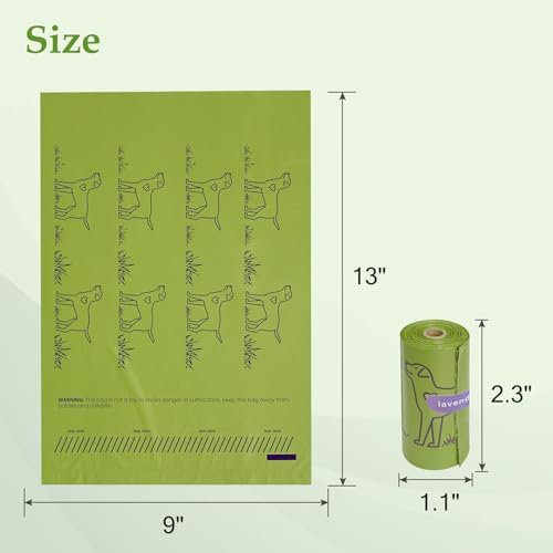 720 Count Lavender Scented 13” x 9” Dog Poop Bags Rolls