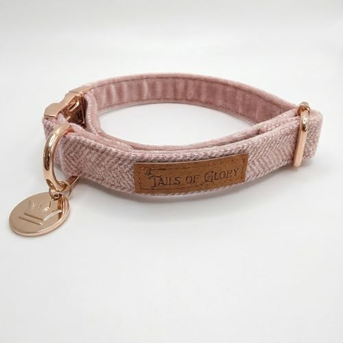 – Luxury 3-Piece Dog Walking Set – Adjustable Collar, 150 cm Leash, Poo Bag Holder – English Tweed & Soft Velvet – Elegant, Comfortable & Practical – 3 Colors