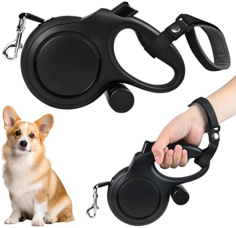 Retractable Dog Leash 26ft for Medium Large Dogs, Black