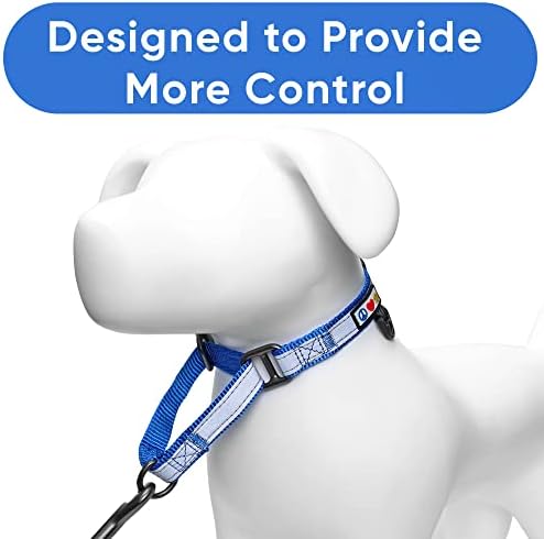 Pawtitas Customized Martingale Dog Collar Reflective Reflective Dog Collar Embroidered Personalized Name Phone Number Adjustable for Puppies Small Medium Large Size Dogs Medium Blue