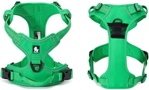 TRUE LOVE Adjustable No-Pull Dog Harness Reflective Pup Vest Harnesses Comfortable Control Brilliant Colors Truelove TLH5651(Grass Green,XS)