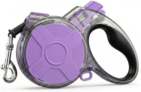 16 ft Retractable Dog Leash, Transparent Design, Up to 110 lbs