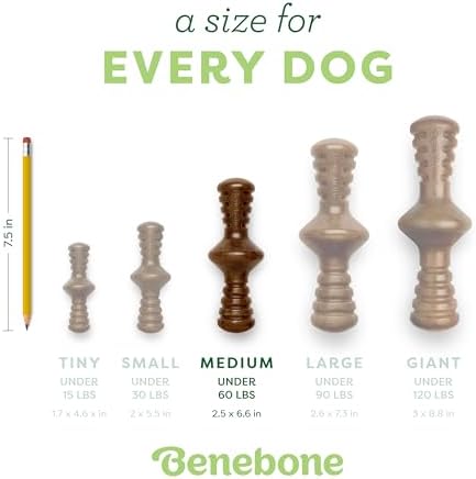 Benebone Zaggler Rolling Dog Chew Toy for Aggressive Chewers, Real Peanut, Made in USA, Medium