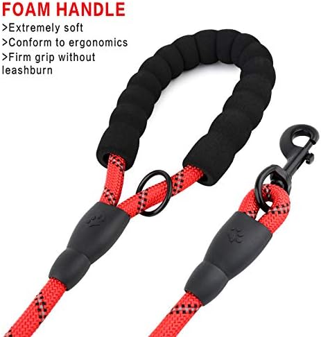 Plutus Pet Rope Dog Leash with Double Handles, 6 FT Long, Reflective