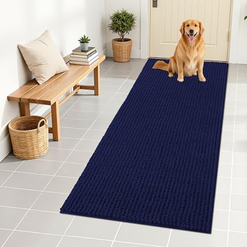 OLANLY Dog Door Mat for Muddy Paws 59x24, Extra Absorbent Chenille Mud Mat