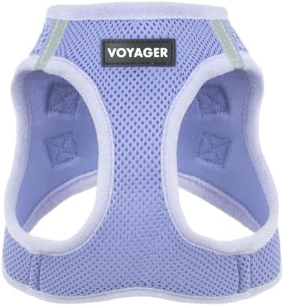 Best Pet Supplies - All Weather Mesh/Plush, Reflective, No Pull Harness for Small, Medium Dogs, Cats - Secure with Hook & Loop Fastener, Buckle, Double D-Rings - Lavender, S