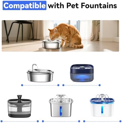 40 Packs Compatible with Veken Pet Cat Water Fountain Filters Replacement