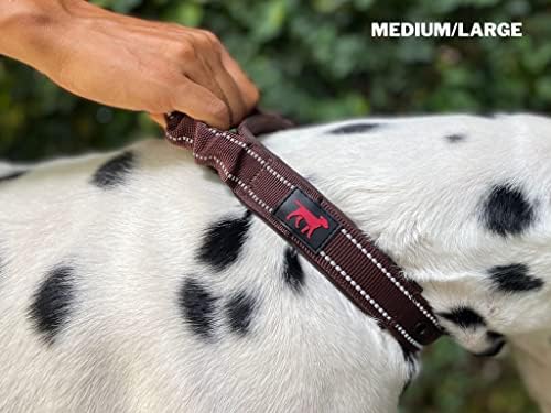 Tuff Pupper Heavy Duty Dog Collar with Handle | Ballistic Nylon Heavy Duty Collar | Padded Reflective Dog Collar with Adjustable Stainless Steel Hardware | Convenient Sizing for All Breeds