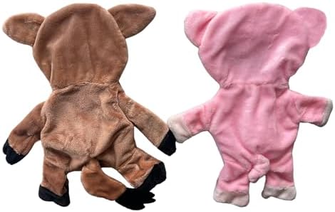 Pig and Boar Crinkle Squeaker Pet Toys Two Pack - for Dogs, Pigs, and Other Small Pets