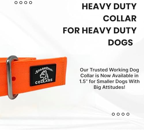 SparkDog 1.5” Working Dog Collar - Heavy Duty, Fits 13-19"
