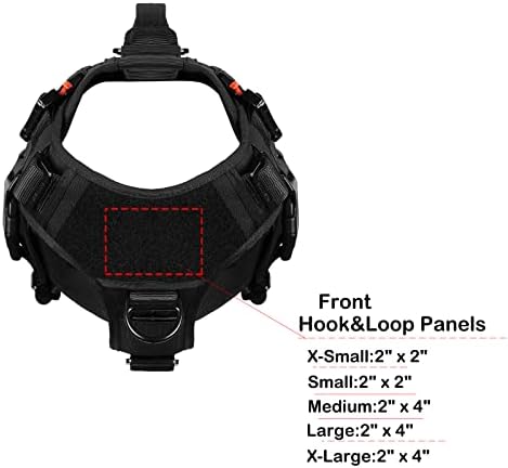 ICEFANG No Pull Tactical Dog Harness for X-Large Dogs,Adjustable Dog Vest