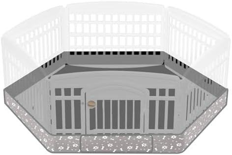 Marsui Dog Playpen Bottom Pad Fits for 36inch W and 24inch H 6 Panels Exercise Pet Dog Mat Puppy Crate Pad Reusable Washable Pet Training Pee Mat Hoop and Loop Design, Playpen Not Included (Gray)