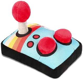 P.L.A.Y. Cute Plush Dog Toys - 1980s Classics Themed Durable Squeaker Chew Toy, Great for Puppies & Small, Medium, Large Dogs - Machine Washable, Recycled Materials (Ready Player Fun Gaming Console)