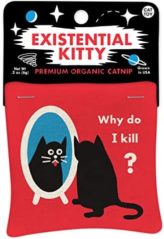 Blue Q Catnip - Cute Cat Toys for Biting with Funny Graphics - Existential