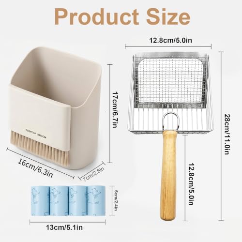 4 Pack Cat Litter Scoop Set，Cat Litter Scooper with Holder