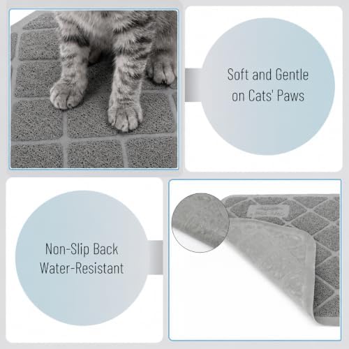 Mr. Pen- Large Cat Litter Mat, 17”X24”, Gray