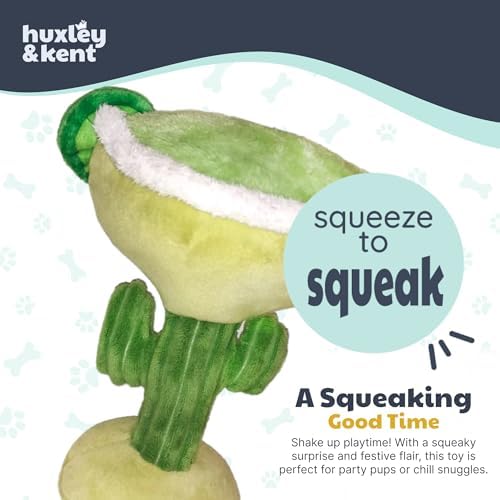 Huxley & Kent Power Plush Squeaky Dog Toy, Margarita Loco, Small