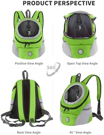 PETCUTE Pet Carrier Backpack,Breathable Dog Backpack Carrier with Adjustable Straps,Side Storage Pockets,Dog Head-Out Backpacks with Safety Belt,Puppy Front and Back Carriers for Small Dogs Cats