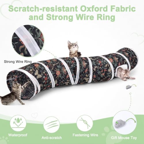 Glittme S-Shape Cat Tunnel, Foldable Cat Tunnels for Indoor Cats