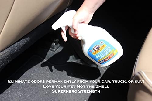 Superhero Strength Stain & Pet Odor Eliminator | Enzyme Carpet Cleaner Spray for Pets | Pet Stain Remover for Dog and Cat Urine Destroyer | Small Pet and Puppy Supplies | Pee Deodorizer