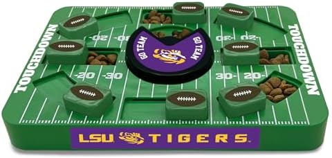 Pets First NCAA LSU Large Puzzle Toy, Interactive Treat Toy for Dogs, New Size, Slow Feeding Toy