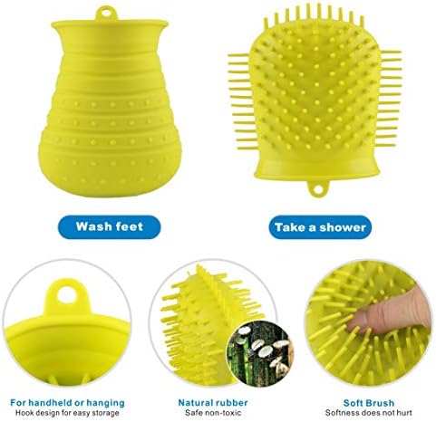 Idepet Dog Paw Cleaner Cup with Towel Pet Foot Washer Protable Dog Cleaning Brush for Puppy Cats Massage Grooming Dirty Claw (Green)