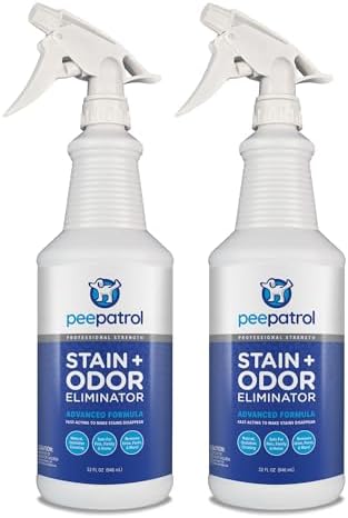 Pet Stain + Odor Eliminator - 32 oz Spray Bottle (2 Pack) - Professional Strength Advanced Formula Tackles Biological Messes on Fabric, Carpet, and More