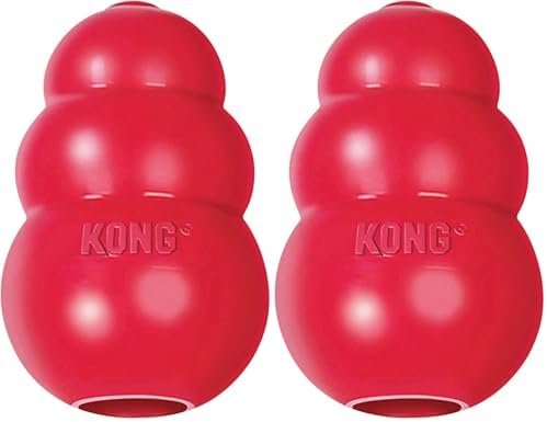 KONG Classic Stuffable Dog Toy - Fetch & Chew Toy for Dogs - Treat-Filling Capabilities & Erratic Bounce for Extended Play Time - Durable Natural Rubber Material - for Extra Small Dogs (Pack of 2)